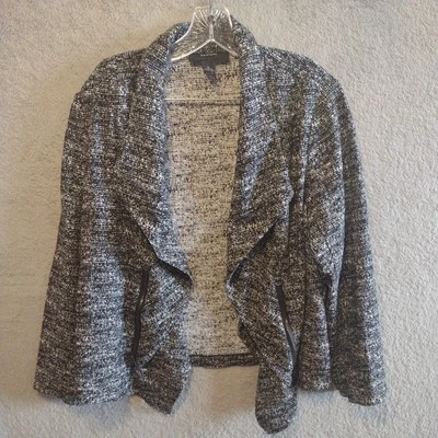 Blazer Alfani Mujer XL Manga Larga Cremalleras Abiertas Negro Blanco Foto 1 de 4