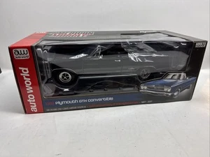 1/18 Auto World American Muscle 1969 Plymouth GTX Convertible Black 1/1002 - Picture 1 of 11