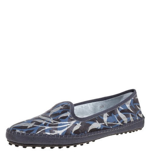 TOD’S Pantofole da fumo Tod's multicolore stampate floreali in tela gommino taglia 39 5