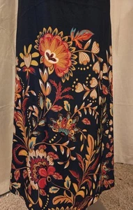 Van Winkle & Co dunkelblaues Maxi-Kleid mit auffälligem Randmuster. Größe L - Bild 1 von 3