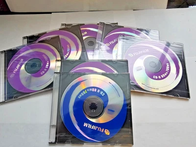 FUJIFILM CD-R 80min 700MB New Sealed in Jewel Cases - Set of 7 - Image 1 of 2
