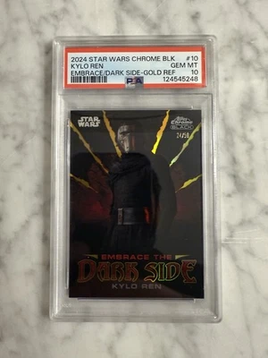 TOPPS STAR WARS CHROME BLACK EMBRACE THE DARK SIDE KYLO REN GOLD REF. PSA 10 /50 - Image 1 of 3