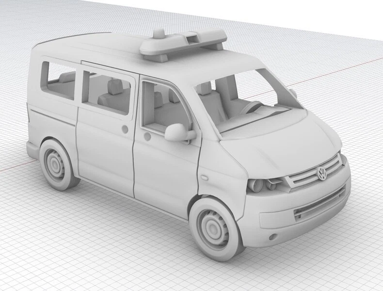 3D Printing 1/72 Volkswagen  European van  T5 car model Unpainted - Image 1 of 4