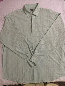 Peter Millar Summer Comfort Herren 2XL Button Hemd grün weiß kariert Performance - Bild 1 von 3