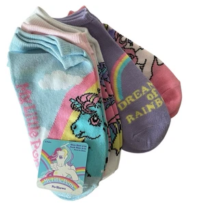 My Little Pony No-Show Socks Women’s 5-Pack Size 9-11 Retro Rainbow Style - Picture 1 of 5