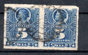 CHILE,  PAREJA DE COLONES RULETEADOS, MATASELLOS DE IQUIQUE  (PM- 03) - Picture 1 of 1