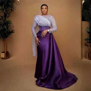 Vestidos de noche formales nigerianos con lentejuelas brillantes boda fiesta graduación vestido - Imagen 1 de 6