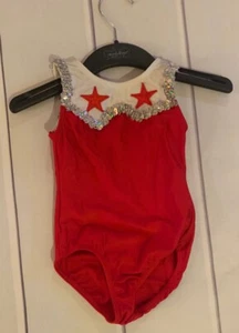 revolution dancewear costume Girls Red Leotard Size XS New - Picture 1 of 6