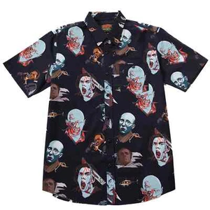 George A. Romero's Dawn of the Dead (1978 Movie) Button Up M Shirt Horror Zombie - Picture 1 of 3