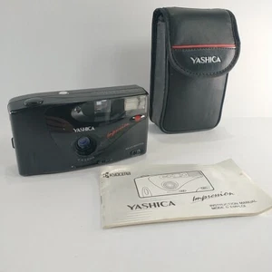Yashica Kyocera Impression 35mm Point & Shoot Film Camera + Owners Manual & Case - Picture 1 of 17