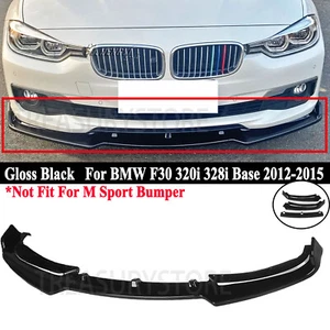 For BMW F30 320i 328i Base 12-2015 Gloss Black Front Bumper Lip Splitter Spoiler - Picture 1 of 8