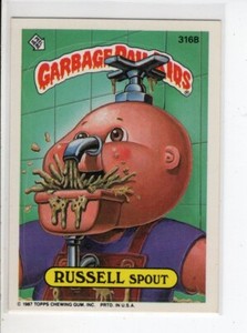 RUSSELL SPOUT TOPPS GARBAGE PAIL KIDS CARD SERIES 8 #316B VG