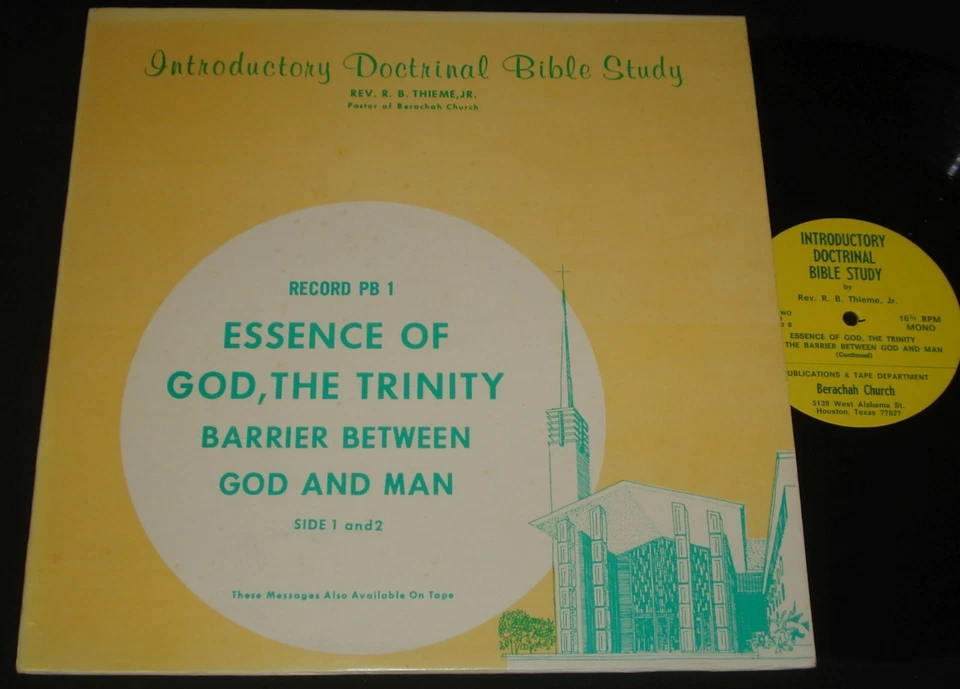 REV R B THIEME PB1 LP 16 ⅔ RPM  BERACHAH CHURCH HOUSTON TEXAS BIBLE STUDY - Image 1 of 2