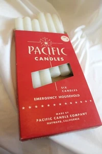 Pacific Candles Notfallhaushalt Vintage Hayward California USA weiß 8 Zoll 6er-Box - Bild 1 von 5