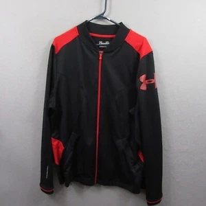 Under Armour Boys Track Jacket Size XL Red Black Full Zip All Season Gear Logo - Picture 1 of 13