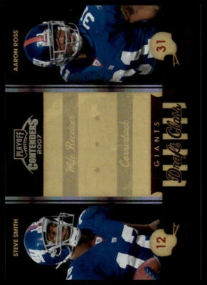 2007 Playoff Contenders #DC-19 Steve Smith / Aaron Ross Draft Class Black #/100 - Image 1 of 2