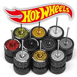 1/64 Scale AERO DISC v2 Real Rider Wheels Rims Tires Set for Hot - Picture 1 of 16