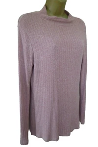 LOTTIE Size 12 14 Red Marl Casual Stretch Fitted High Neck Jersey T Shirt Top - Picture 1 of 9