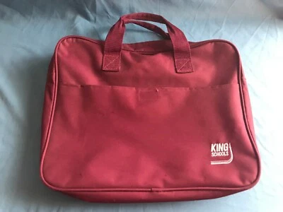 Bolso Maletín de Lona Usado Borgoña Vintage King Schools Instructores de Vuelo Foto 1 de 4