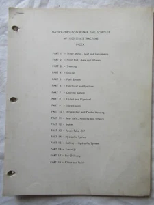 1968 Massey Ferguson MF1100 MF 1100 Tractors Service Repair Time Schedule Manual - Picture 1 of 9