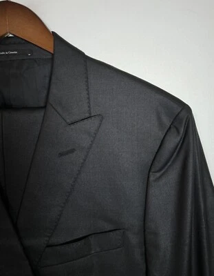 #402 Versace Collection Wool Blend Peak Lapel Charcoal Suit Size 44 R - Image 1 of 4