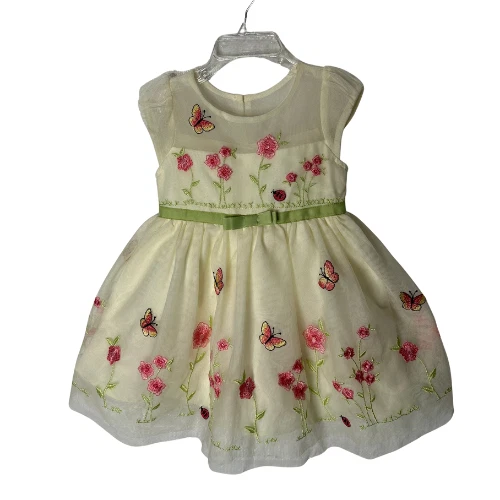 Пасхальное платье для девочек Jona Michelle 24 М / 2 Т цвет слоновой кости бабочка с вышивкой - Изображение 1 из 4