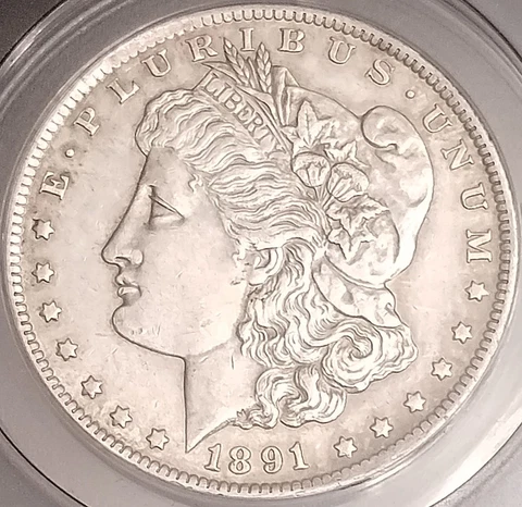 1891-CC Morgan Silver Dollar - About Uncirculated AU55 - Carson City Beauty! Cover