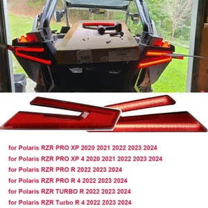 Left & Right Side Red LED Brake Tail Lights For Polaris RZR PRO XP /4 2020-2024 - Foto 1 di 13