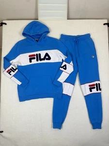 Fila Womens Tracksuit Set - Hoodie Size Medium / Pants Size XS - Baby Blue - Picture 1 of 24