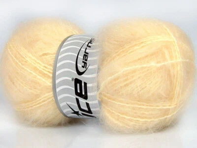 Lote de 4 hilos clásicos mohair lana voluminosa 4x100g/200m crema Foto 1 de 4