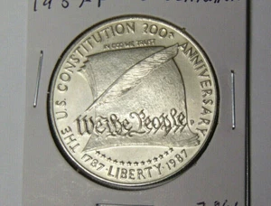 1987-P U.S. Constitution BU Commemorative Silver Dollar Uncirculated (62521) - Picture 1 of 2