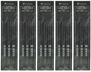 Angling Pursuits Carp Fishing Barbless Size 6, 8, 10 Hook Bait Hair Rig 30 Total - Picture 1 of 4