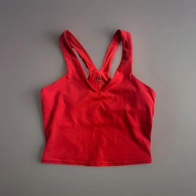 ALO Yoga Real Bra Tank Red Hot Summer Women's XS - Image 1 of 4