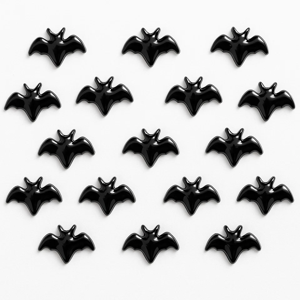 20 dijes de uñas de murciélago negro - 3D Halloween acrílico lindo arte en uñas decoraciones Foto 1 de 1