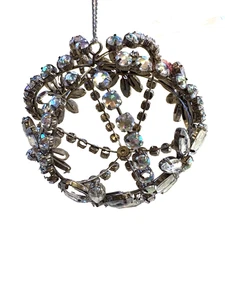 Pottery Barn 4"D Strass Schmuck Schneeflocken Weihnachtskugel Ornament - Bild 1 von 4