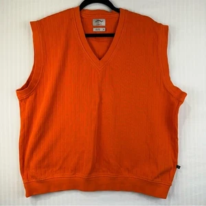 Callaway Orange Sleeveless Sweater Vest Size X-Large Golf Preppy Grandpa Core - Picture 1 of 6