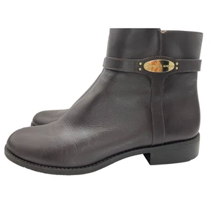 Michael Kors FINLEY Chocolate Brown Flat Bootie Ankle Boots Flat Size 9M USED - Picture 1 of 10