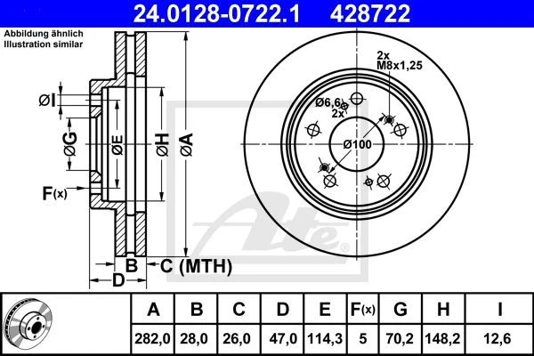 ATE JEU DE 2 DISQUES DE FREIN POUR HONDA LEGEND II 3.2 I 24V - Photo 1/1
