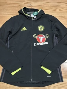 Adidas CHELSEA FC Team Issue PRE-MATCH JACKET AP5610 SOCCER Sz S Black NWT Men - Picture 1 of 9
