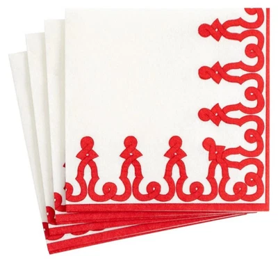 Caspari - Servilletas de cóctel de papel de pasaporte de diseño - rojas Foto 1 de 3