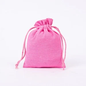 50 PCS Personalized Cotton Jewelry Pouch Drawstring Pink Gift Favor Bag 3x4 Inch - Picture 1 of 6