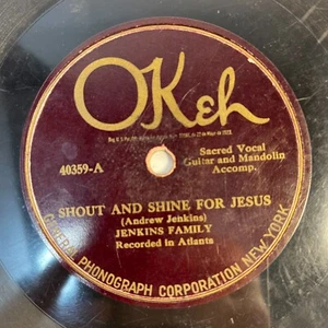 Jenkins Family – Shout And Shine For Jesus / Jesus Is Calling 10", 78 RPM 1925 - Picture 1 of 2