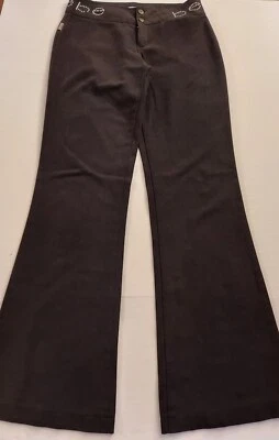 Bebe Brand Women's Black Pants With Sequin Logo Detail Size Medium - Image 1 of 4