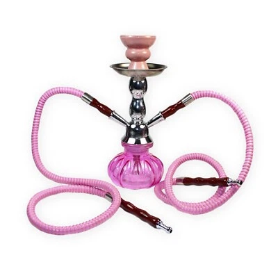 Budawi® Shisha klein 2 Schlauch 25cm in pink inkl. Kohlenzange Mini-Shisha - Bild 1 von 4