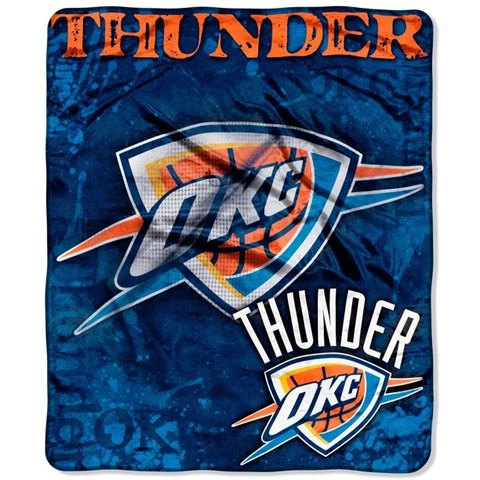 Oklahoma City Thunder Dropdown 50'' x 60'' Raschel Throw Blanket - Navy Blue   C Cover