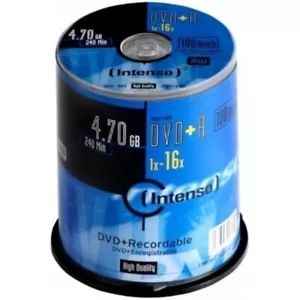 Intenso 4111156 - DVD+R Rohling - 100 Stück - Spindel - transparent/weiß - Bild 1 von 1