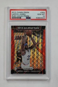 2015-16 Panini Prizm LEBRON JAMES #352 Ruby Wave Prizm #D 94/350 PSA 10 Gem Mint - Picture 1 of 2