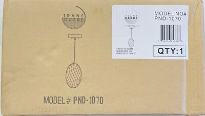Colgante contemporáneo Trans Globe Lighting Orlando interior cromado pulido, 6" Foto 1 de 4