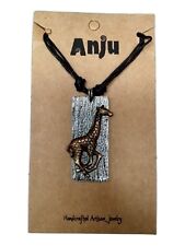 Two-Tone Pewter GIRAFFE Artisan Hand-Crafted Necklace, by Anju