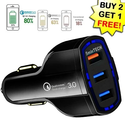 Adaptador Cargador Rápido USB para Coche (16W / 5,9,12V / 3.1A) para Android o iPhone Foto 1 de 4